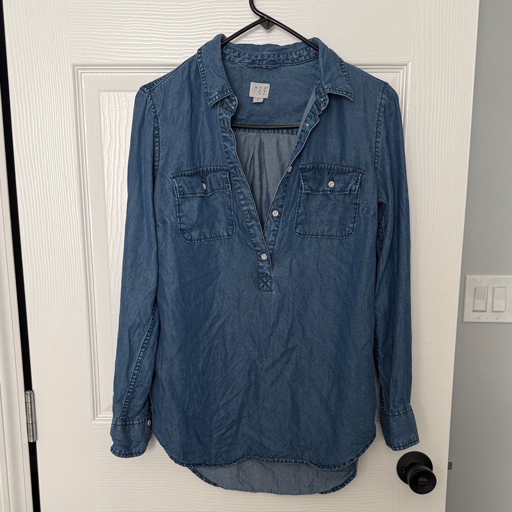 a new day Indigo Button-Down Shirt